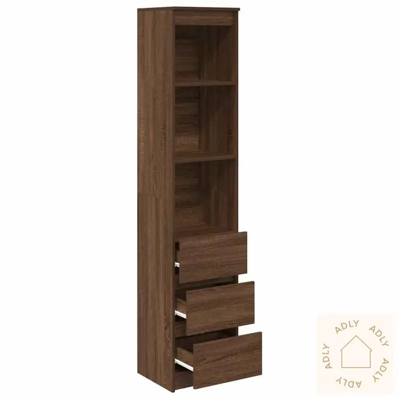 Høybord Brun Eik 37,5X35X180 Cm Konstruert Tre