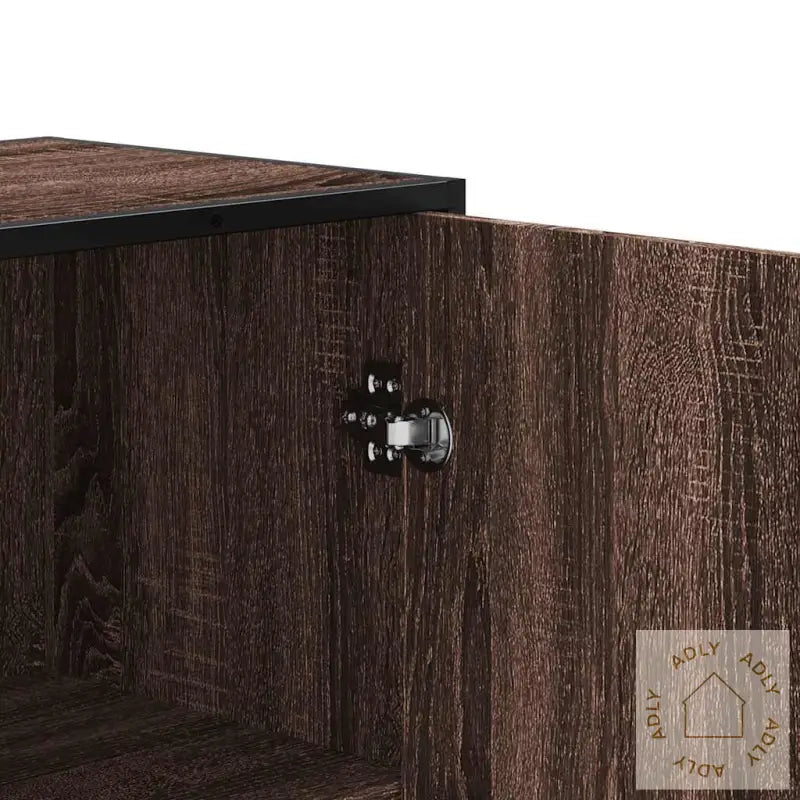 Highboard Brun Eik 35,5X35X139 Cm Konstruert Tre Og Metall