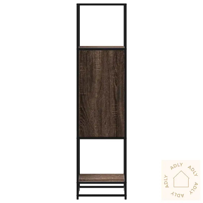Highboard Brun Eik 35,5X35X139 Cm Konstruert Tre Og Metall