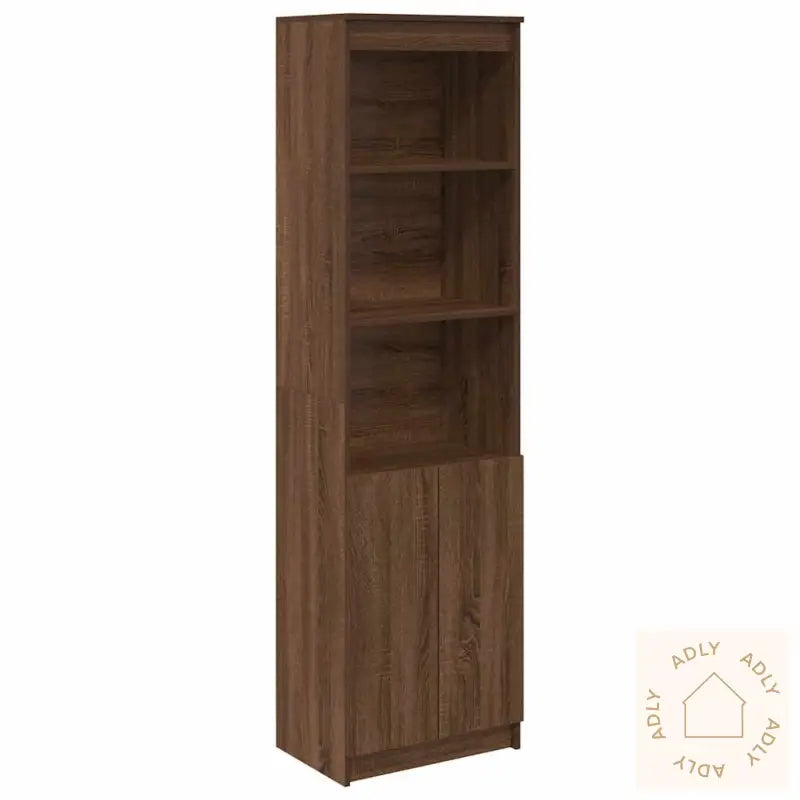 Highboard Brun Eik 50X35X180 Cm Konstruert Tre