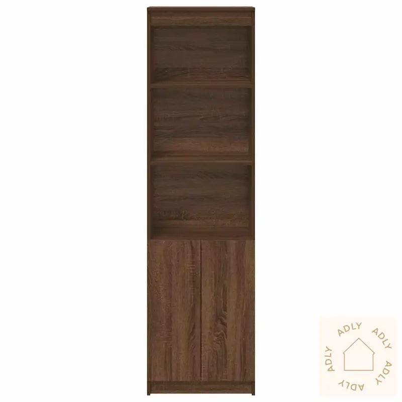 Highboard Brun Eik 50X35X180 Cm Konstruert Tre