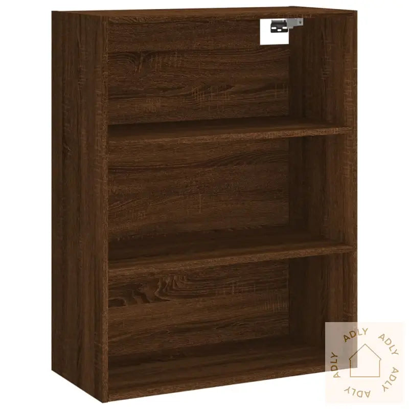 Highboard Brun Eik 69,5X34X180 Cm Konstruert Tre