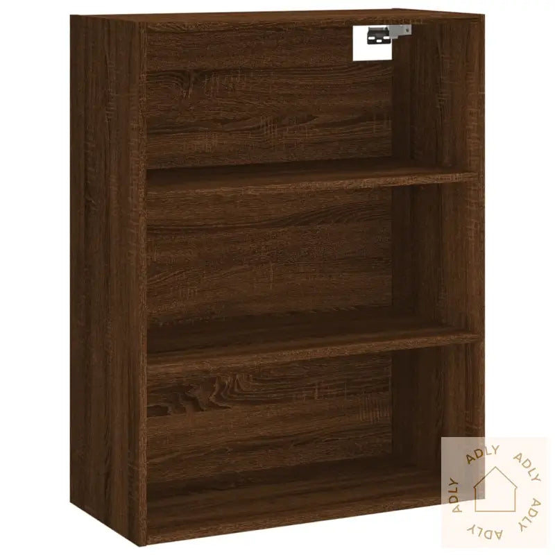 Highboard Brun Eik 69,5X34X180 Cm Konstruert Tre