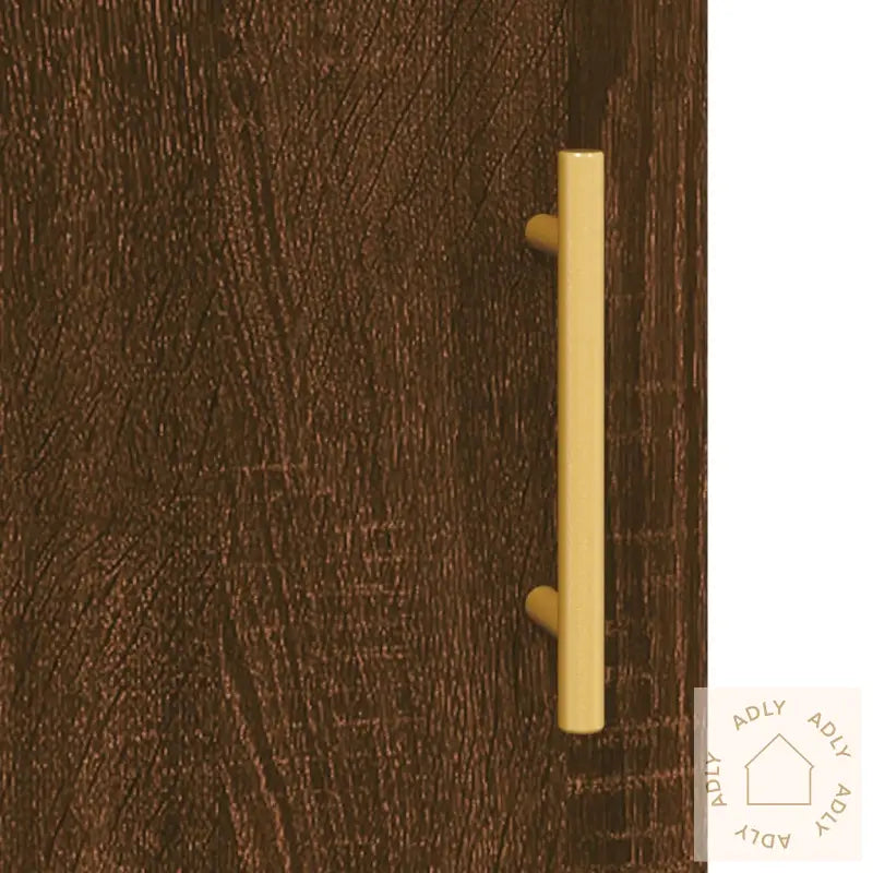 Highboard Brun Eik 69,5X34X180 Cm Konstruert Tre