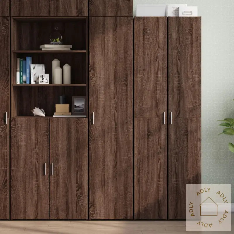 Hylle Brun Eik 40X42,5X185 Cm Konstruert Tre
