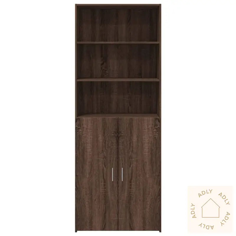 Highboard Brun Eik 70X42,5X185 Cm Konstruert Tre