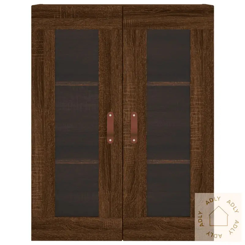 Highboard Brun Eik 69,5X34X180 Cm Konstruert Tre