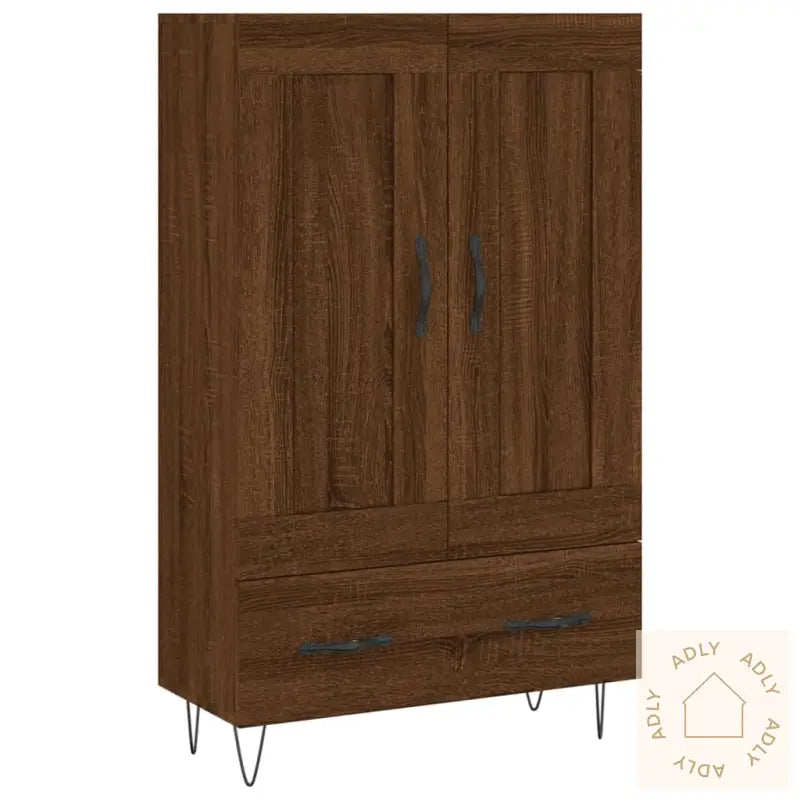 Highboard Brun Eik 69,5X31X115 Cm Konstruert Tre