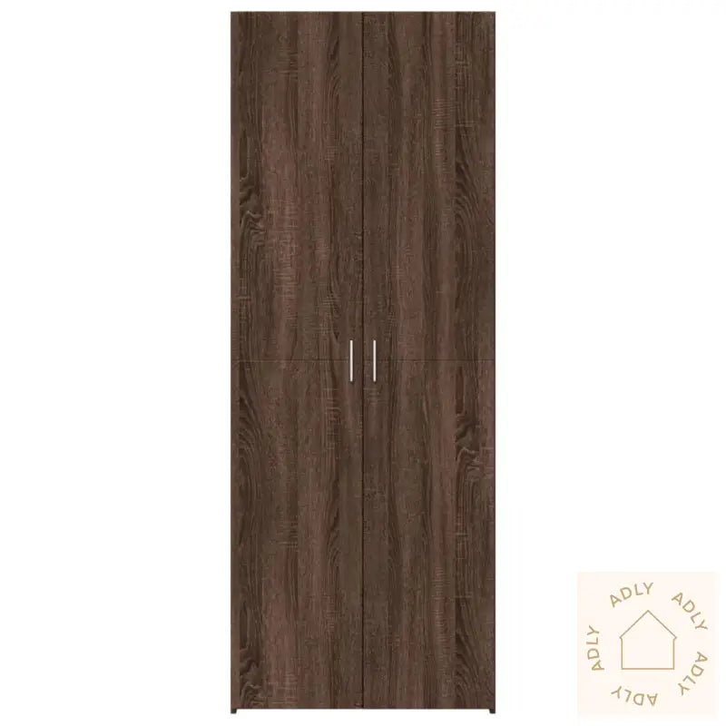 Highboard Brun Eik 70X42,5X185 Cm Konstruert Tre