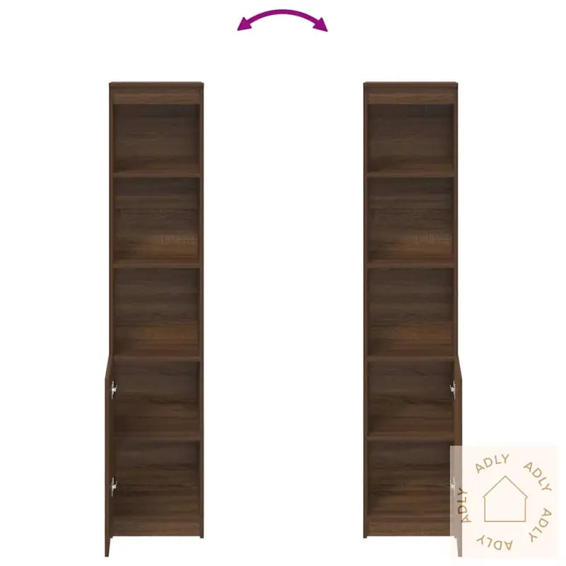 Høybord Brun Eik 37,5X35X180 Cm Konstruert Tre