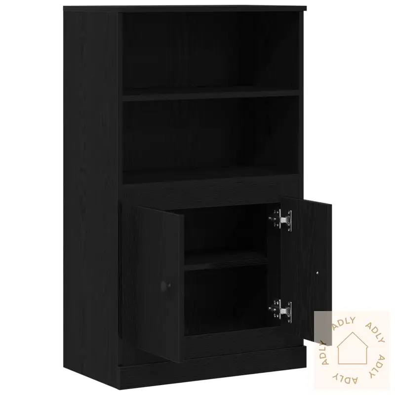 Highboard Svart Eik 60X35.5X103.5 Cm Konstruert Tre