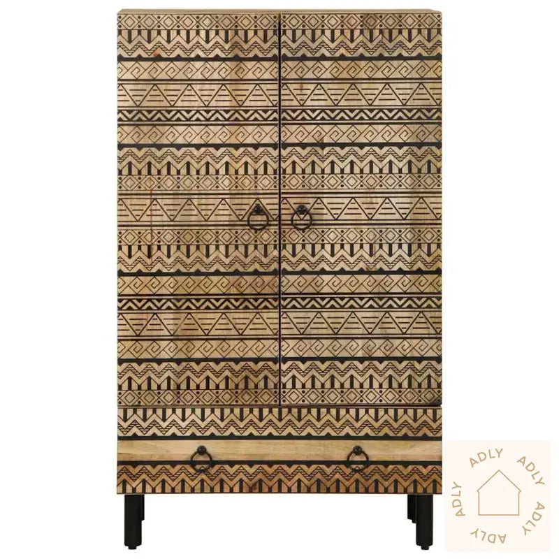 Sideskap 60X33,5X110 Cm Grovt Heltre Mangotre