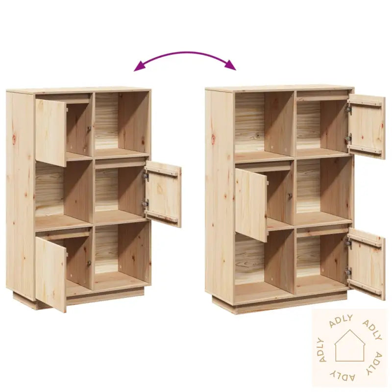 Highboard 74X35X117 Cm Heltre Furu