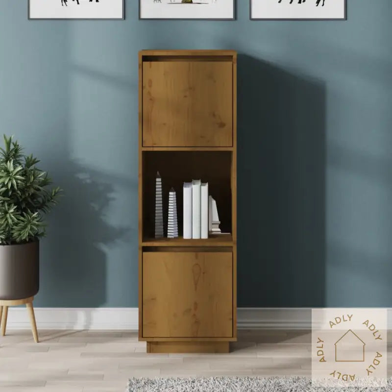 Highboard Honningbrun 38X35X117 Cm Heltre Furu