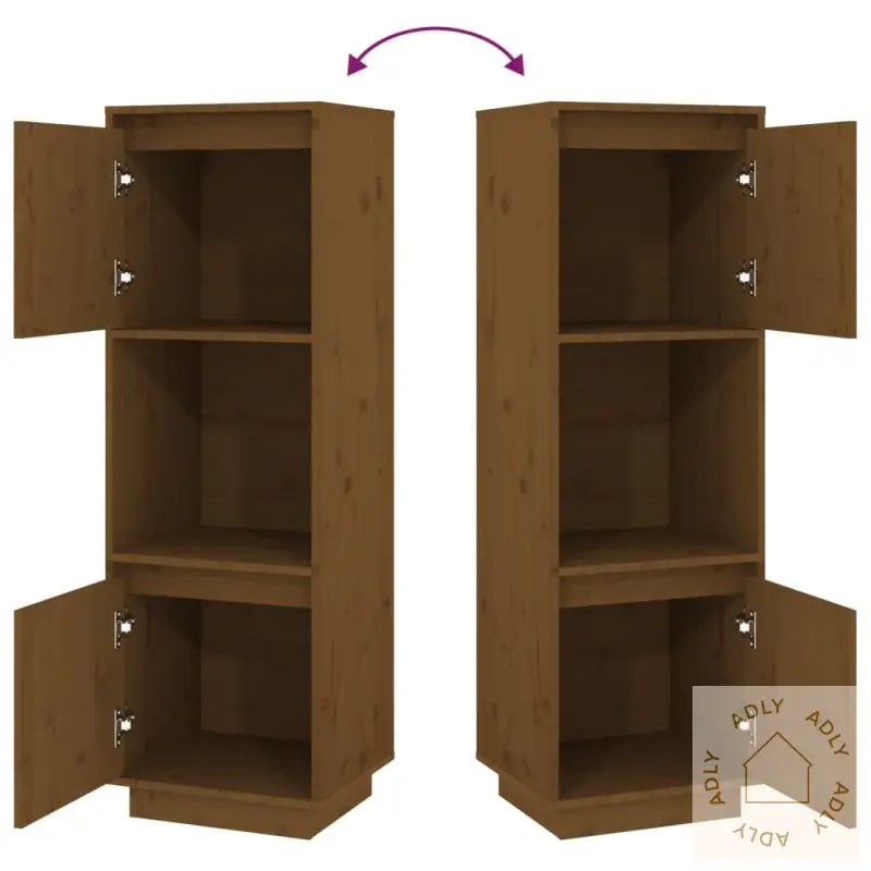 Highboard Honningbrun 38X35X117 Cm Heltre Furu