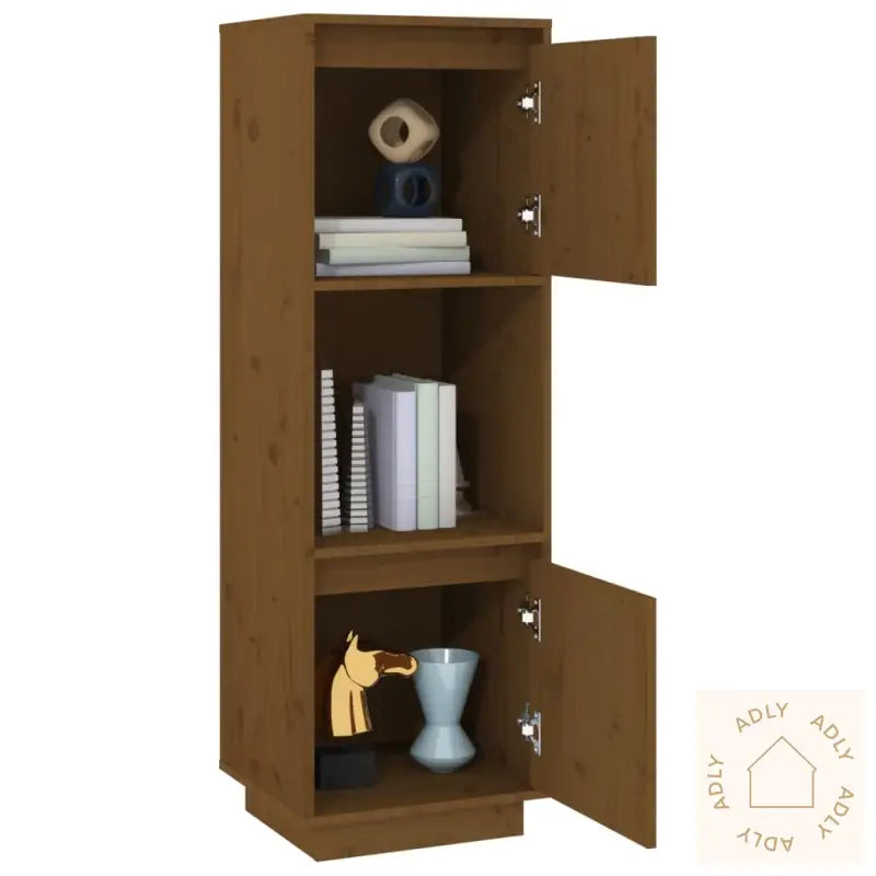 Highboard Honningbrun 38X35X117 Cm Heltre Furu