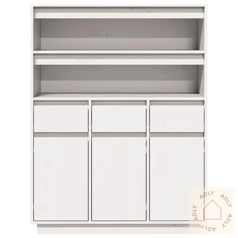 Highboard Hvit 89X34X116,5 Cm Heltre Furu