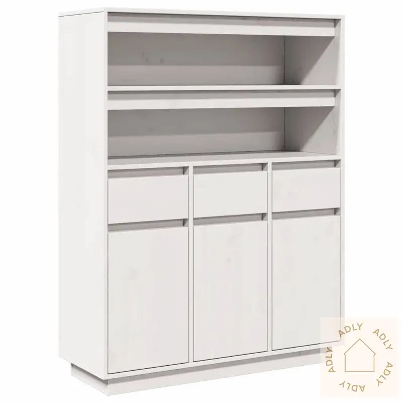 Highboard Hvit 89X34X116,5 Cm Heltre Furu