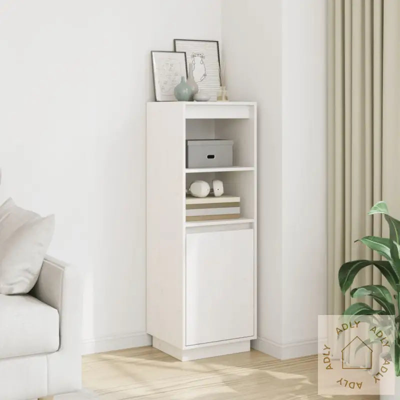 Highboard Hvit 37X34X110 Cm Heltre Furu