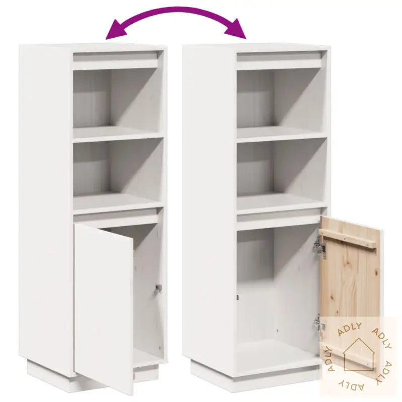 Highboard Hvit 37X34X110 Cm Heltre Furu