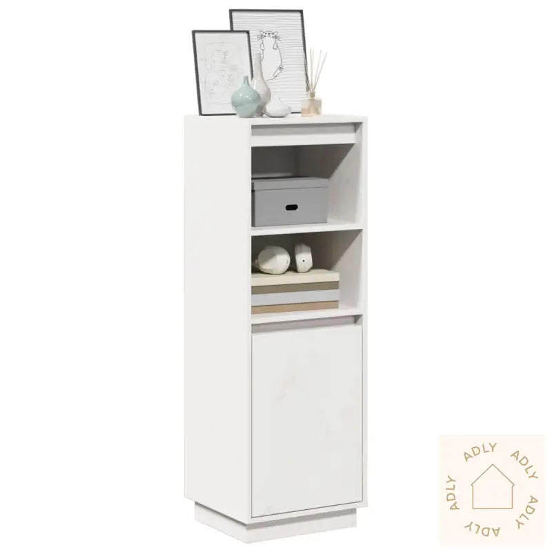 Highboard Hvit 37X34X110 Cm Heltre Furu