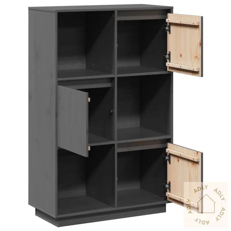 Highboard Grå 74X35X117 Cm Heltre Furu