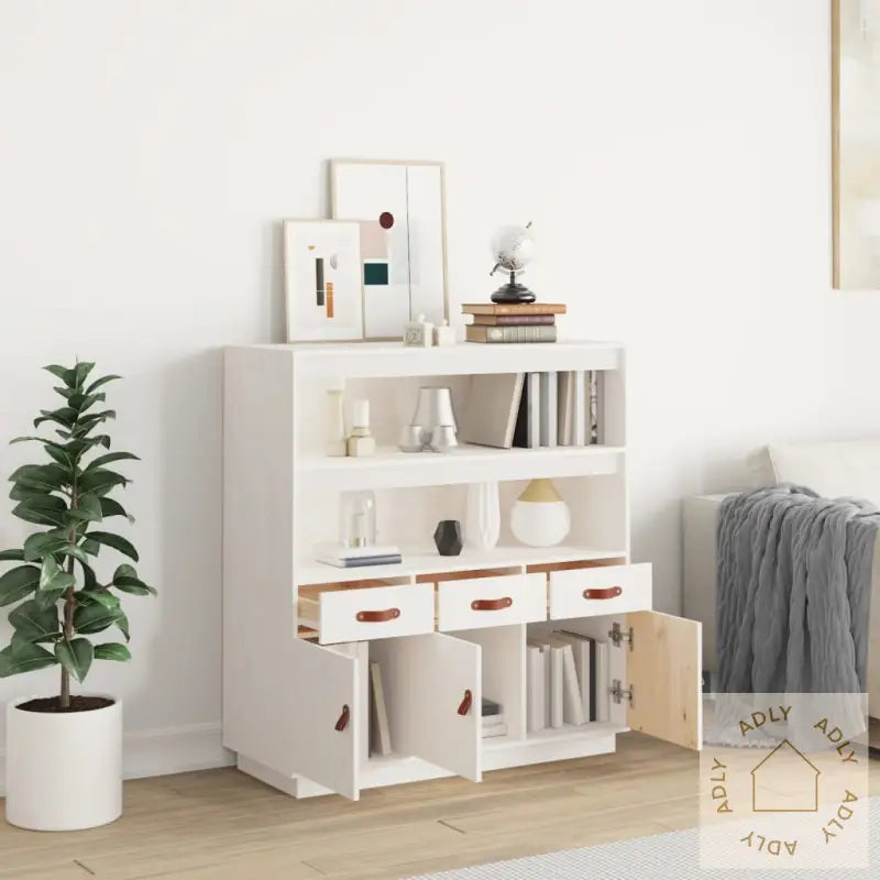 Highboard Hvit 100X40X108,5 Cm Heltre Furu