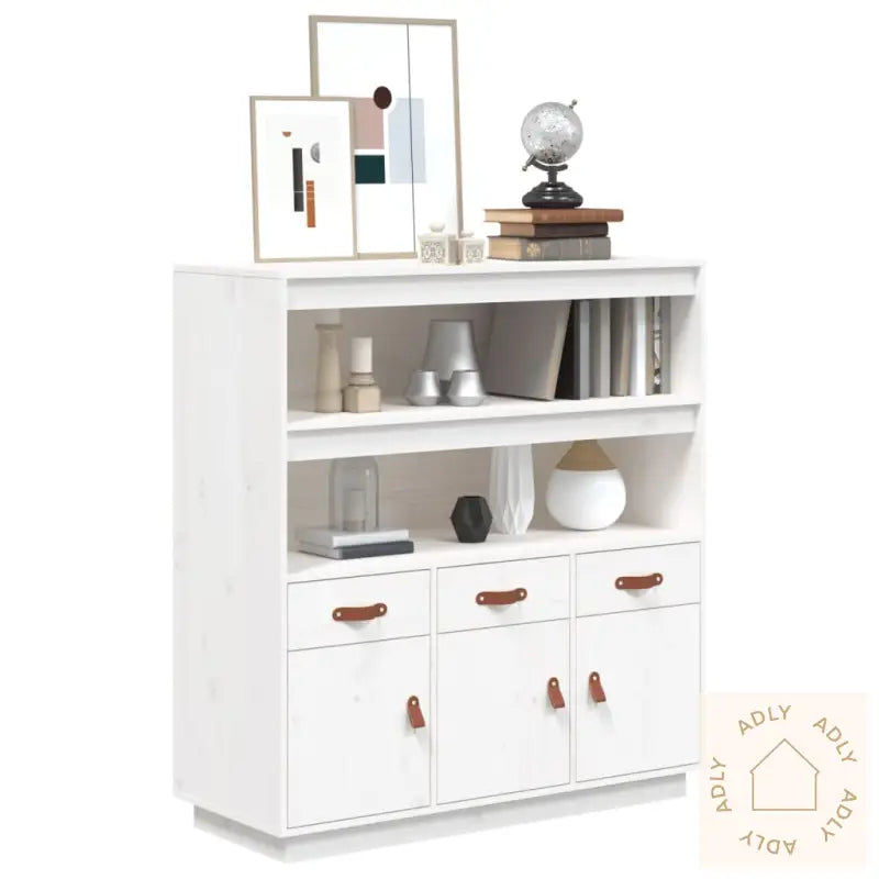 Highboard Hvit 100X40X108,5 Cm Heltre Furu