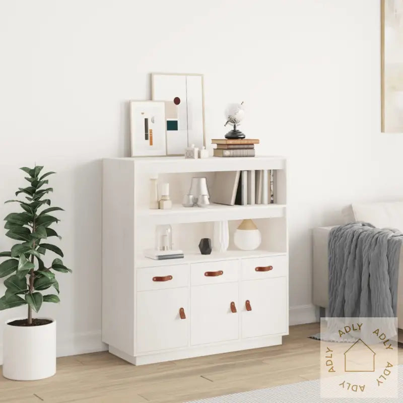 Highboard Hvit 100X40X108,5 Cm Heltre Furu