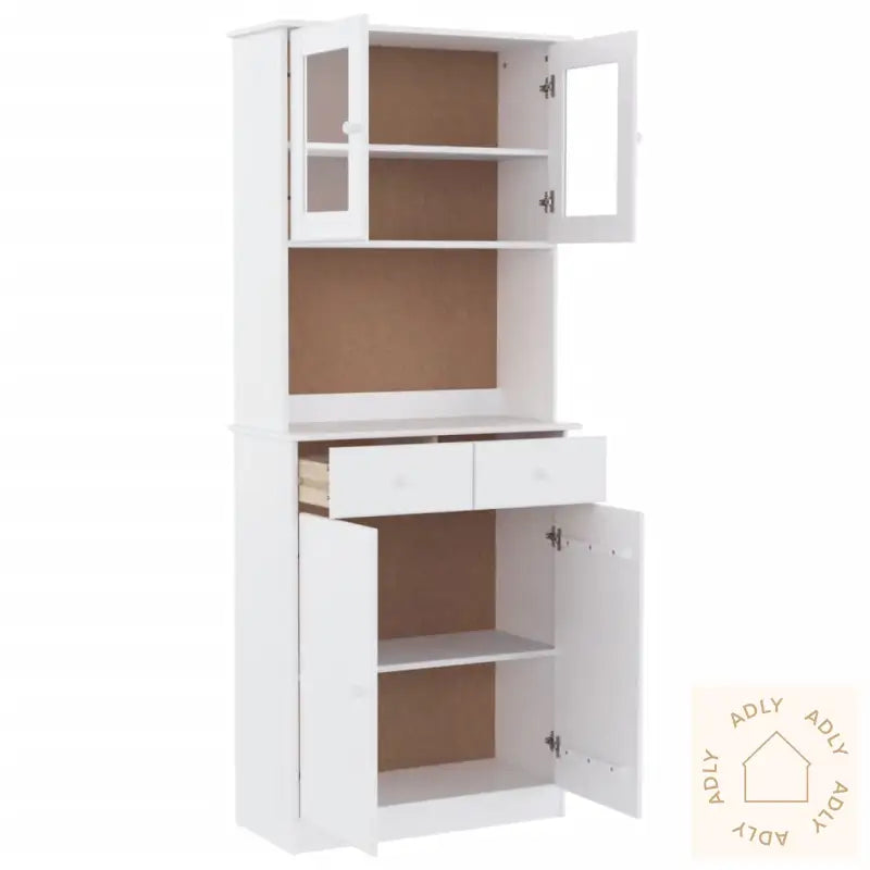 Highboard Alta Hvit 77X35X188 Cm Heltre Furu
