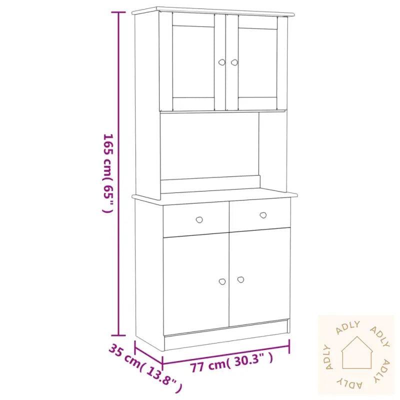 Highboard Alta 77X35X165 Cm Heltre Furu