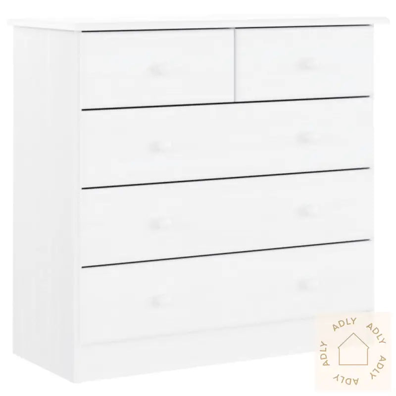 Highboard Alta Hvit 77X35X165 Cm Heltre Furu