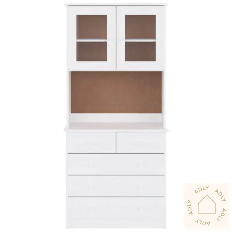 Highboard Alta Hvit 77X35X165 Cm Heltre Furu