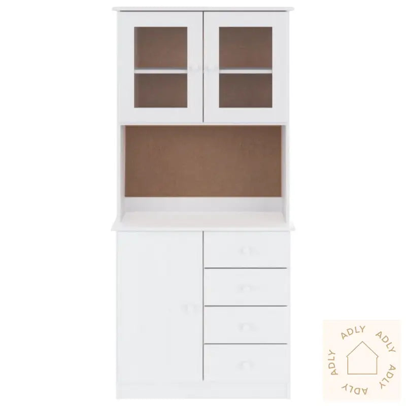 Highboard Alta Hvit 77X35X165 Cm Heltre Furu
