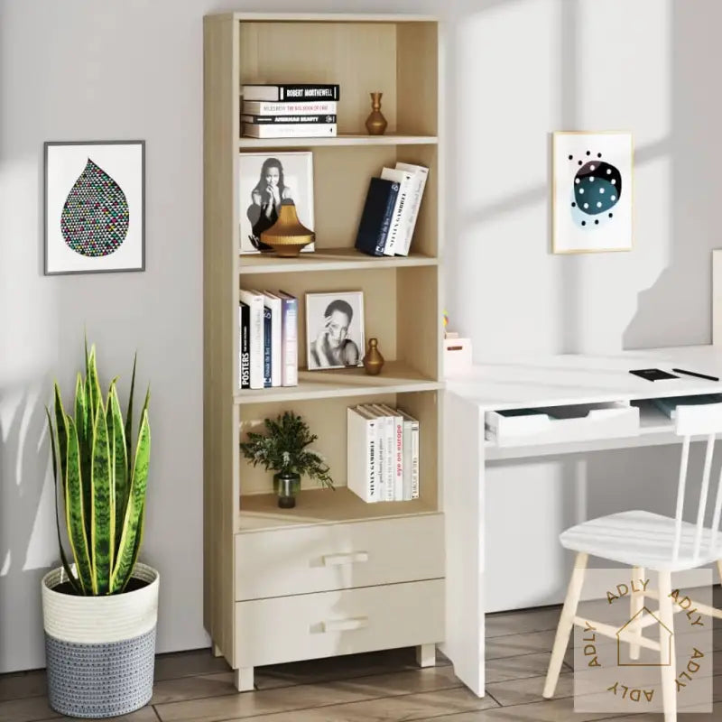 Highboard Hamar Honningbrun 60X35X180 Cm Heltre Furu