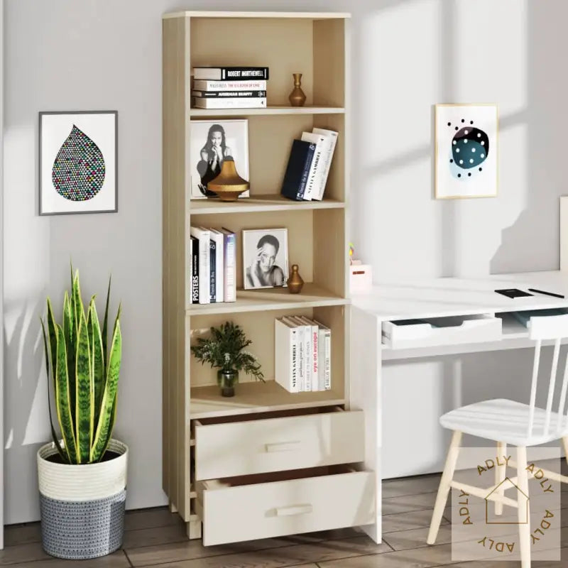 Highboard Hamar Honningbrun 60X35X180 Cm Heltre Furu
