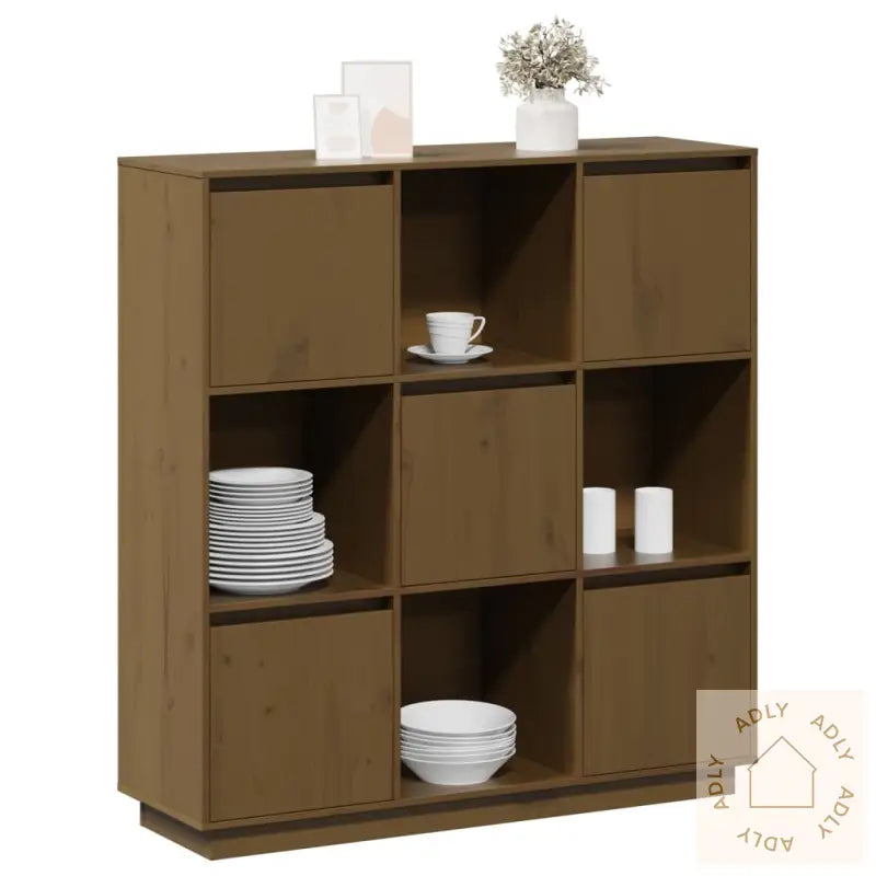 Highboard Honningbrun 110,5X35X117 Cm Heltre Furu
