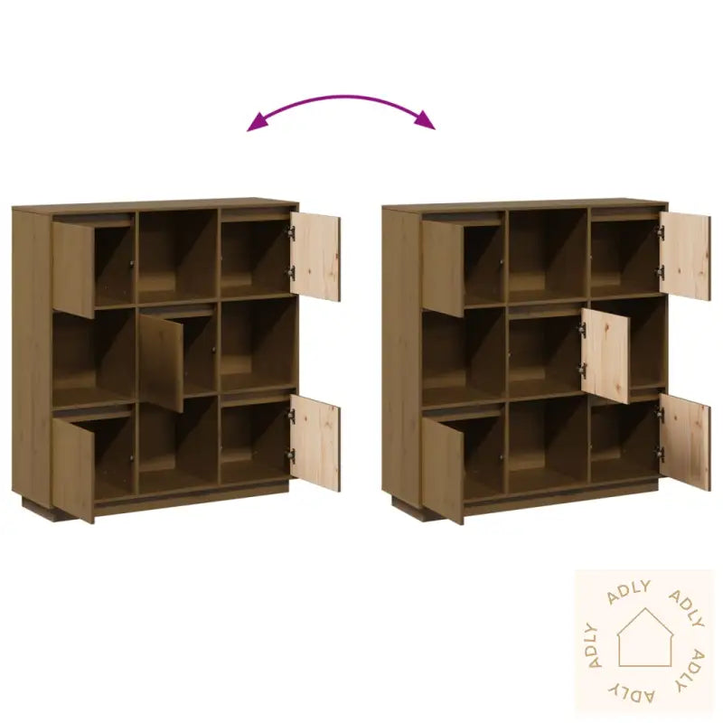 Highboard Honningbrun 110,5X35X117 Cm Heltre Furu