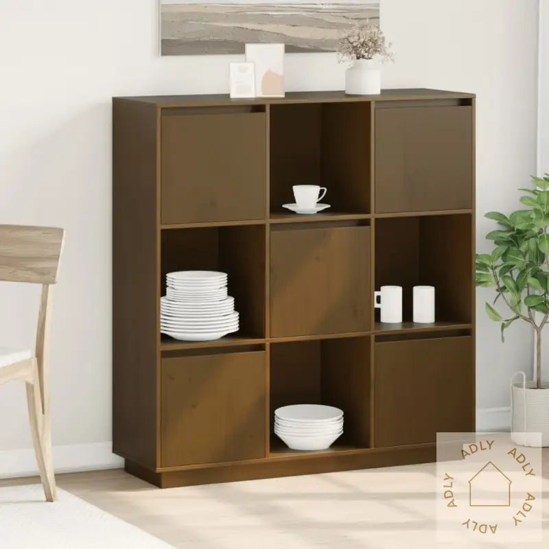 Highboard Honningbrun 110,5X35X117 Cm Heltre Furu