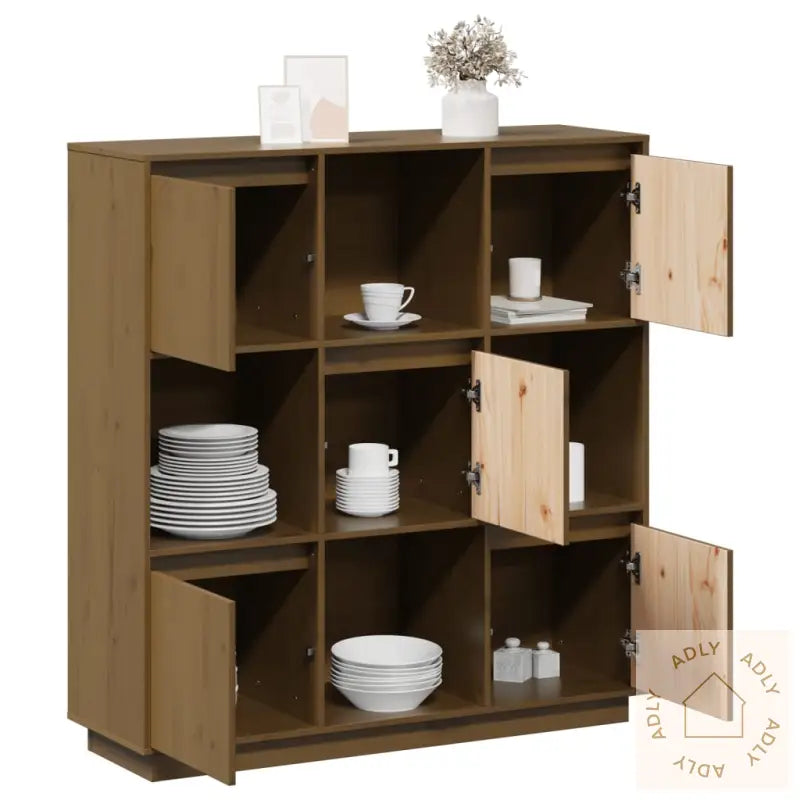 Highboard Honningbrun 110,5X35X117 Cm Heltre Furu