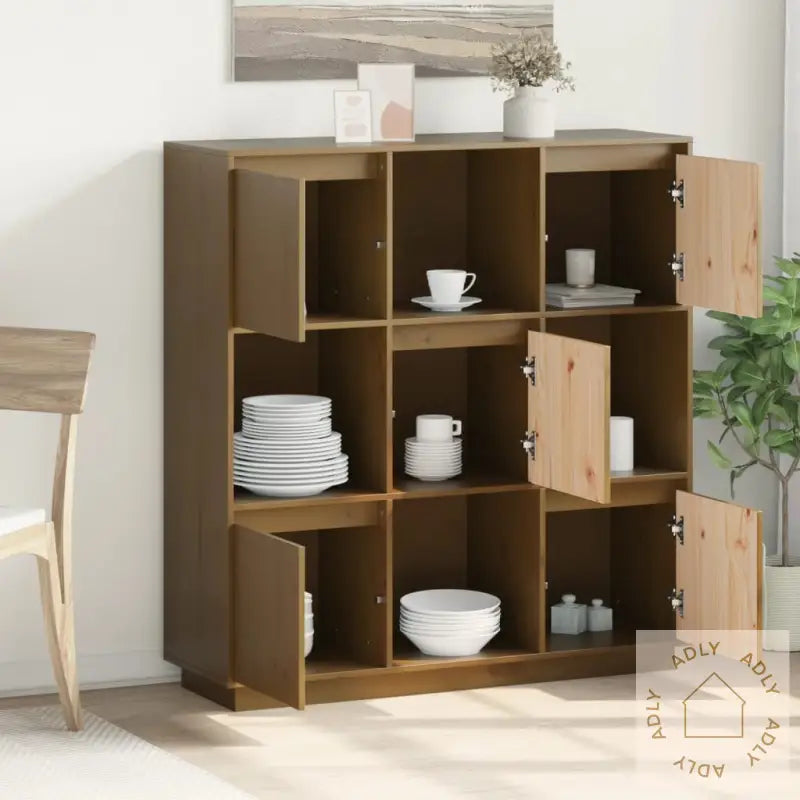 Highboard Honningbrun 110,5X35X117 Cm Heltre Furu