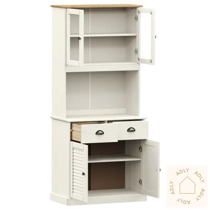 Highboard Vigo Hvit 78X40X175 Cm Heltre Furu
