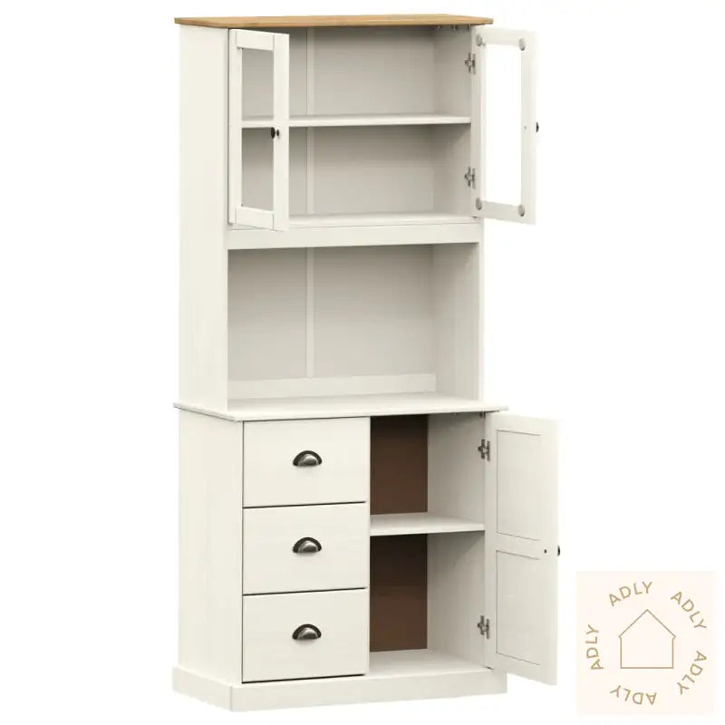 Highboard Vigo Hvit 78X40X175 Cm Heltre Furu