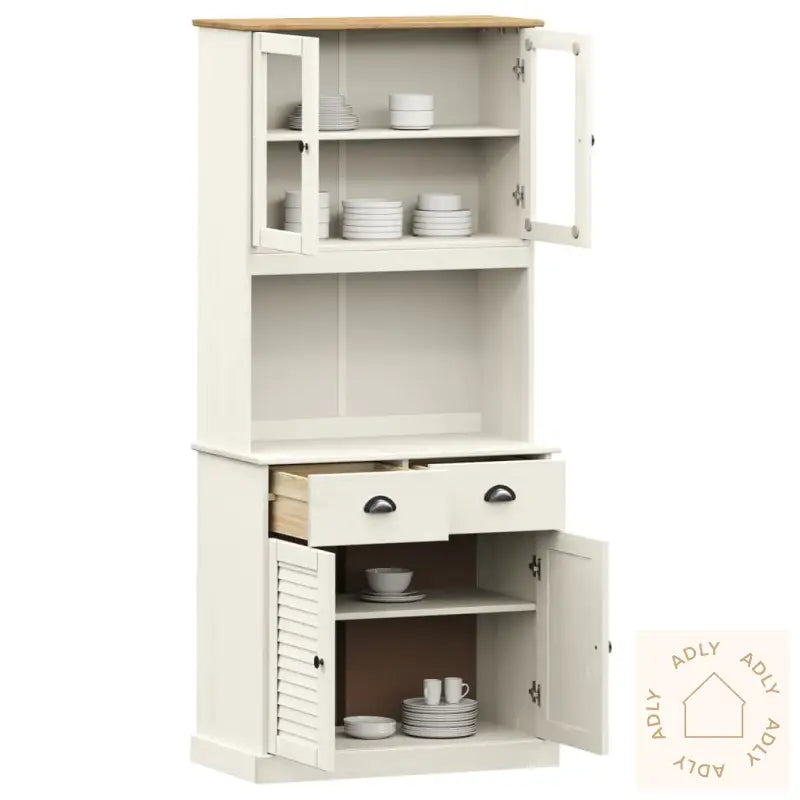 Highboard Vigo Hvit 78X40X175 Cm Heltre Furu
