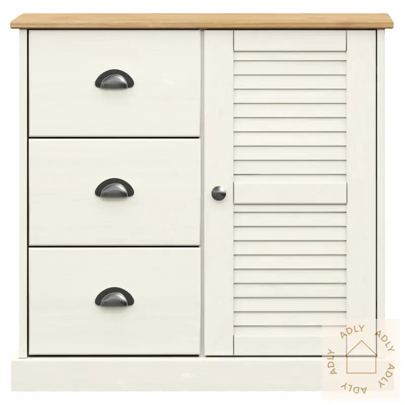 Highboard Vigo Hvit 78X40X175 Cm Heltre Furu