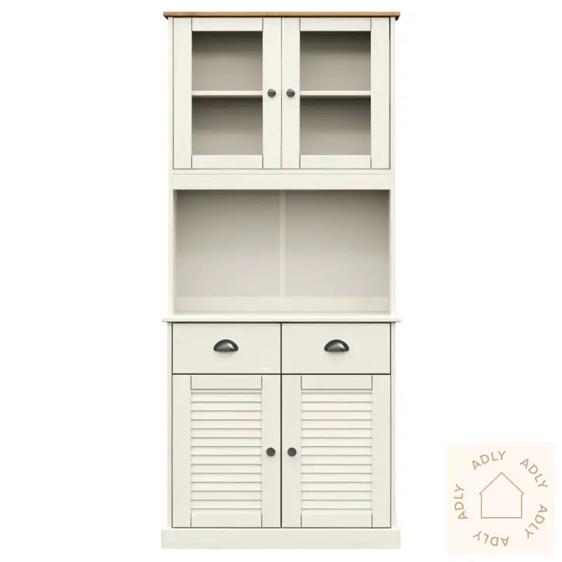 Highboard Vigo Hvit 78X40X175 Cm Heltre Furu