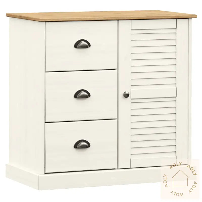 Highboard Vigo Hvit 78X40X175 Cm Heltre Furu