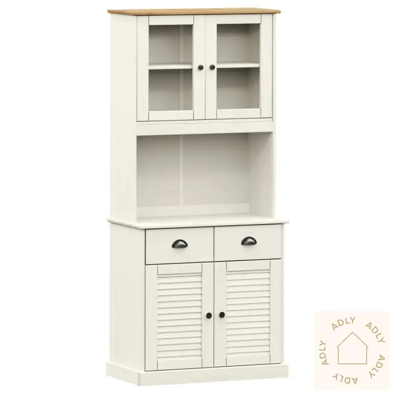Highboard Vigo Hvit 78X40X175 Cm Heltre Furu