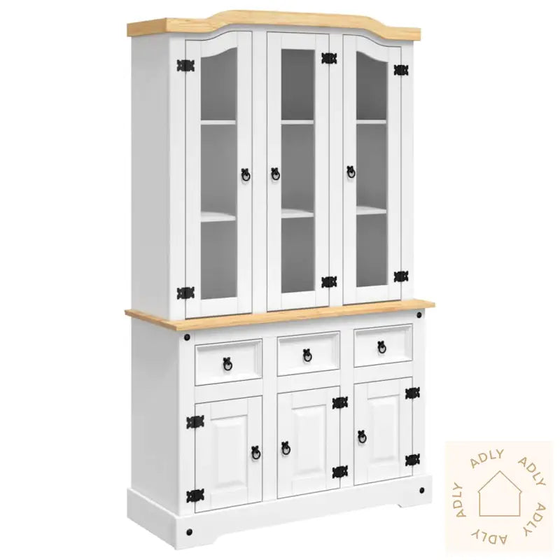 Highboard Corona Hvit 112X43X196 Cm Heltre Meksikansk Furu
