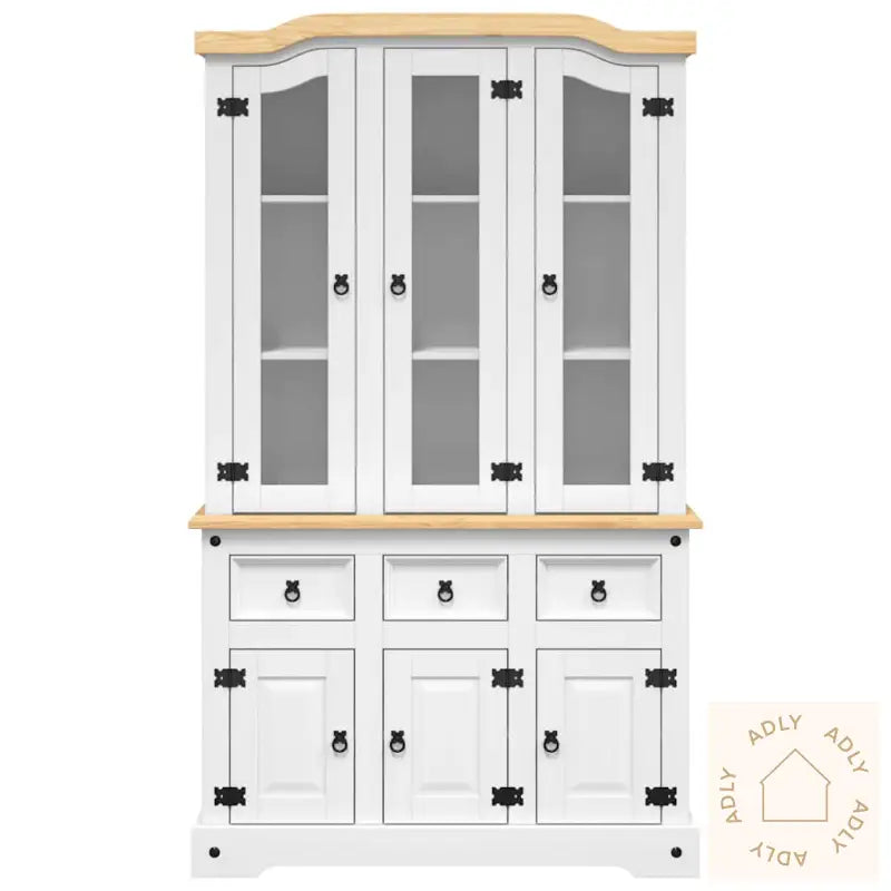 Highboard Corona Hvit 112X43X196 Cm Heltre Meksikansk Furu